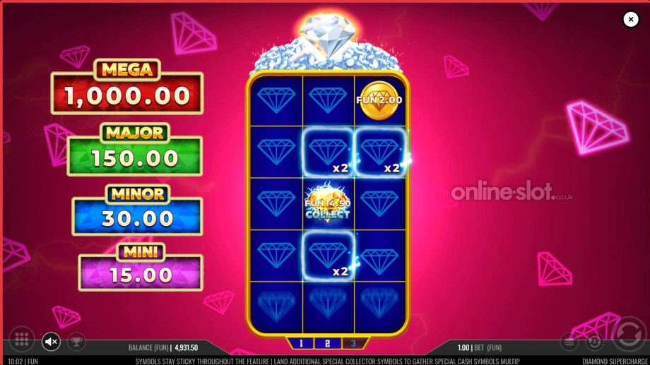 diamond supercharge slot respins