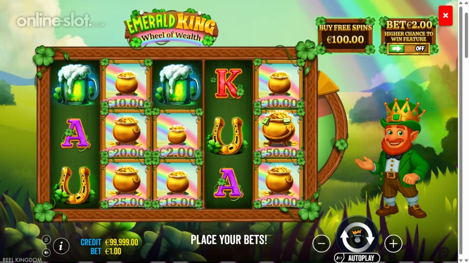 emerald king wheel of wealth slot base game