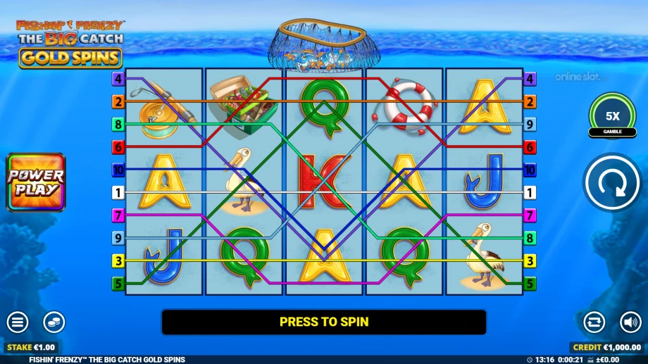 fishin frenzy the big catch gold spins slot base game