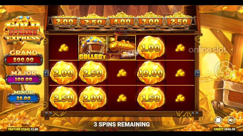 gold strike express slot free spins