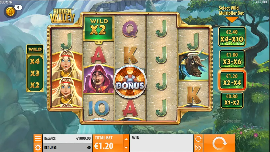 hidden valley slot base game