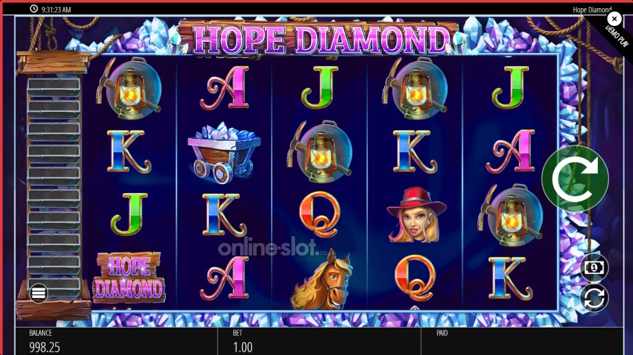 hope diamond slot base game
