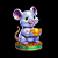 kitty coins mouse statue symbol