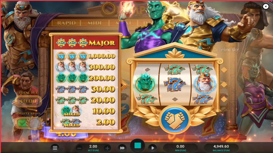olympus 7s dream drop slot spins