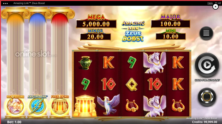 amazing link zeus boost slot base game