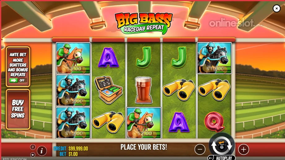 big bass raceday repeat slot base game