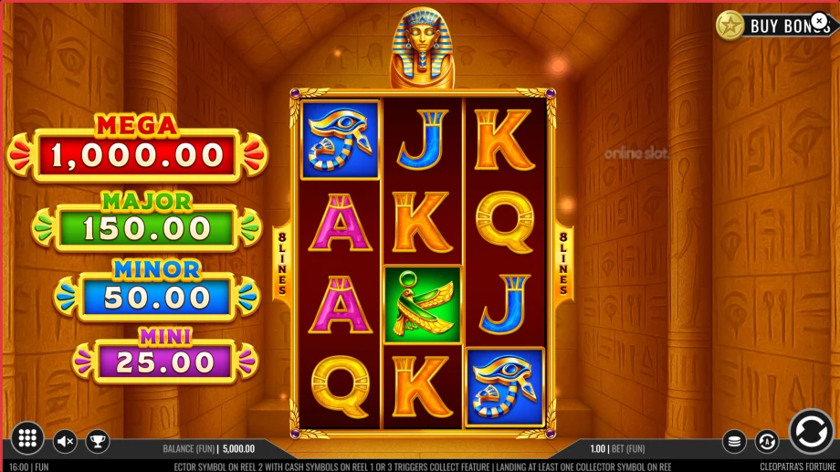 cleopatras fortune slot base game