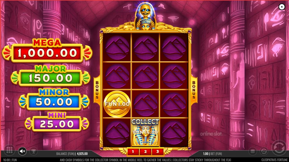 cleopatras fortune slot respins