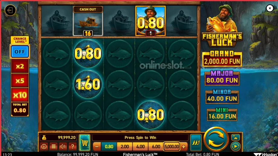 fishermans luck slot base game