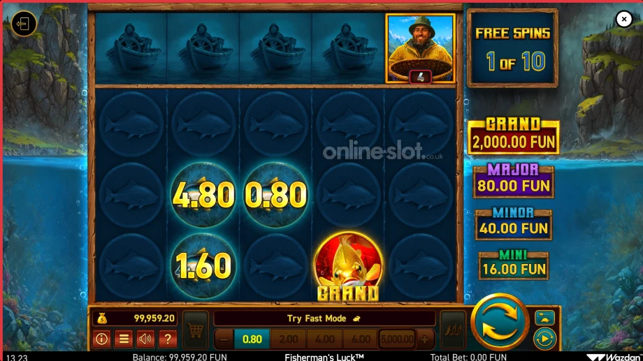 fishermans luck slot free spins