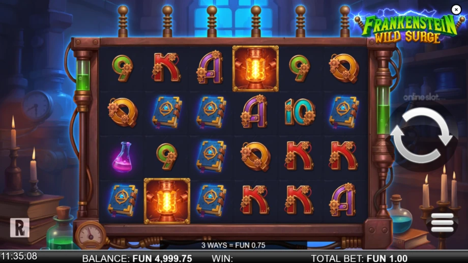 frankenstein wild surge slot base game