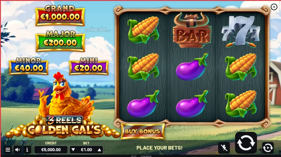 golden gals 3 reels slot base game