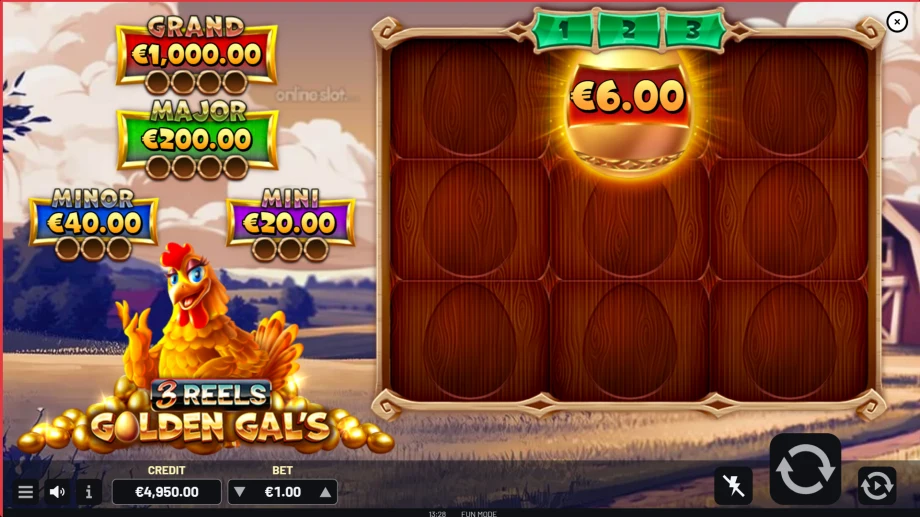 golden gals 3 reels slot bonus game