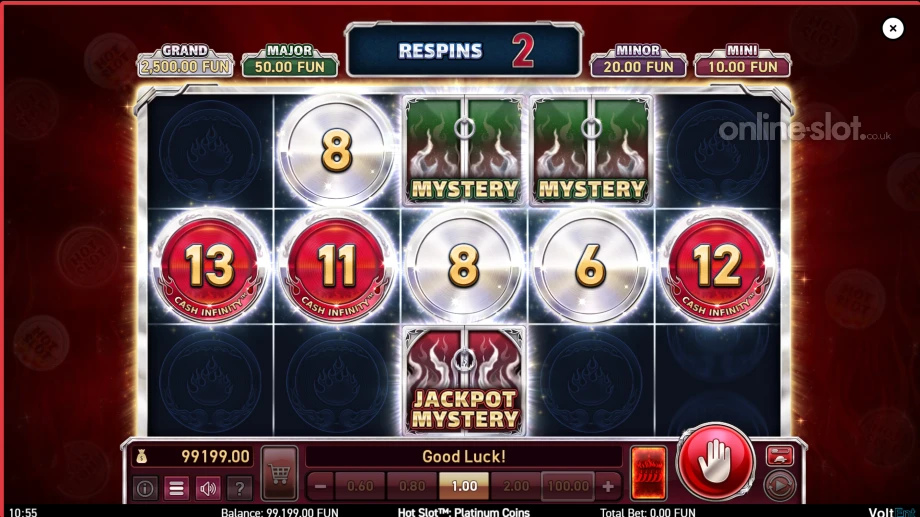 hot slot platinum coins slot respins