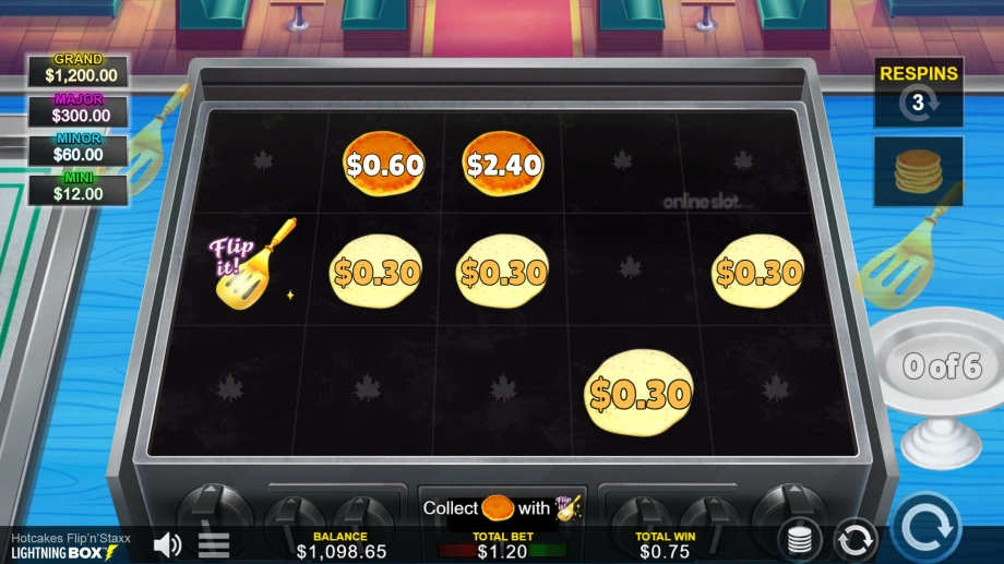 hotcakes flip n staxx slot respins