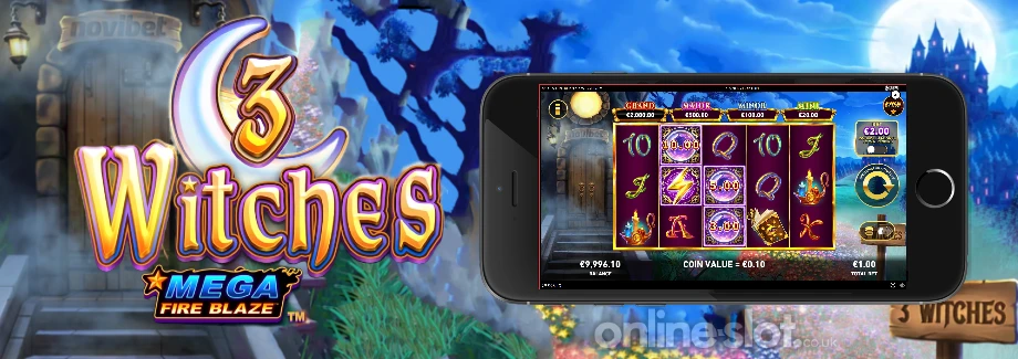 mega fire blaze 3 witches mobile slot