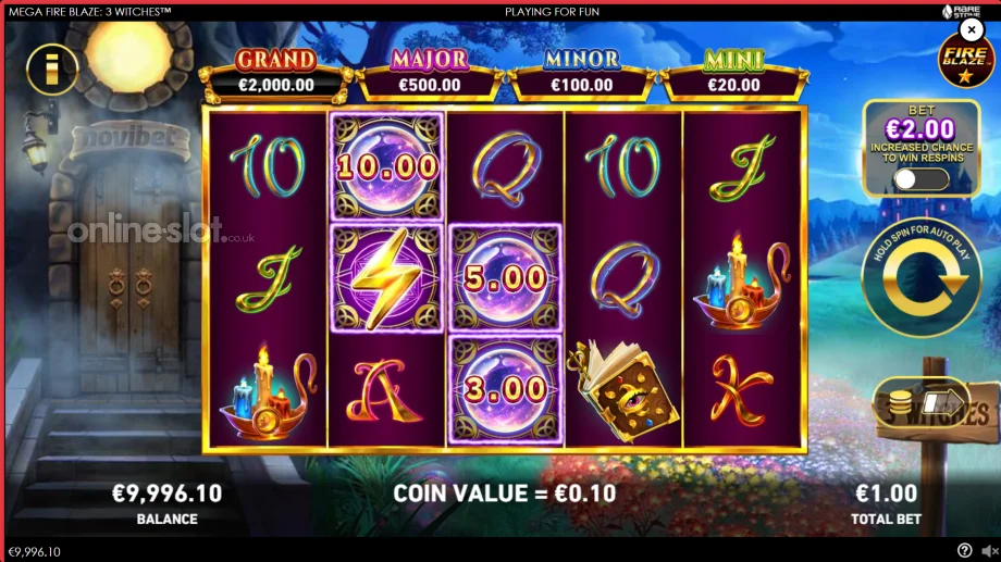 mega fire blaze 3 witches slot base game