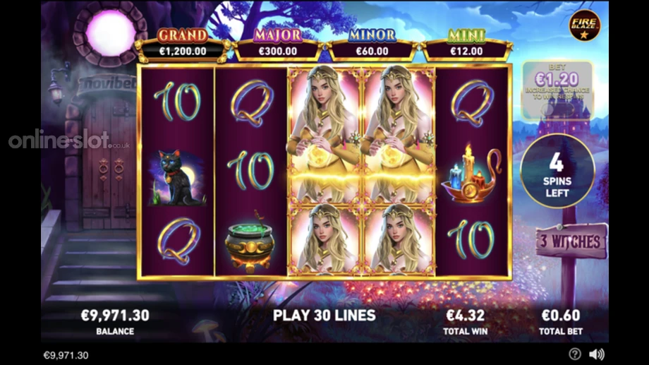 mega fire blaze 3 witches slot free spins