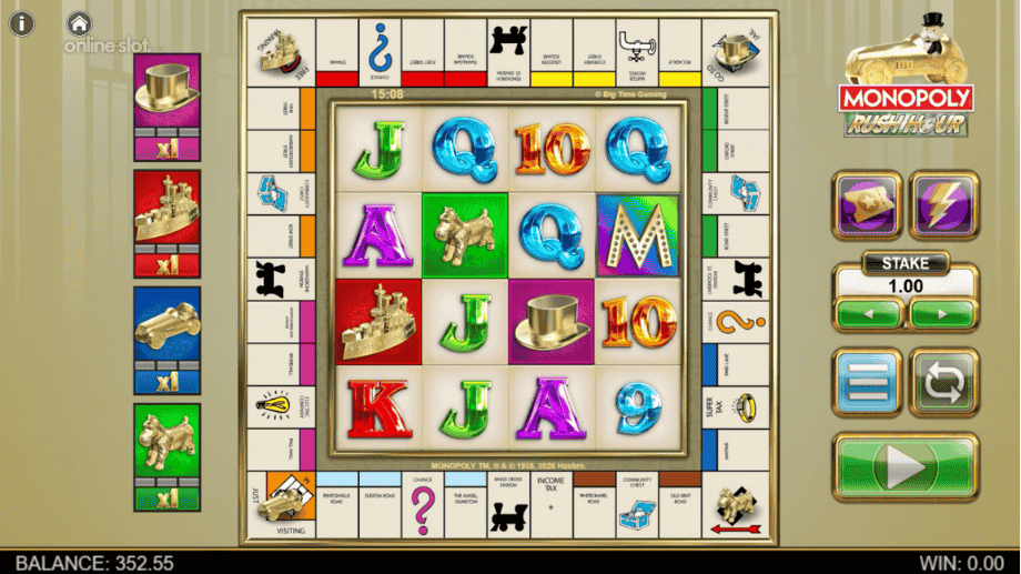 monopoly rush hour slot base game