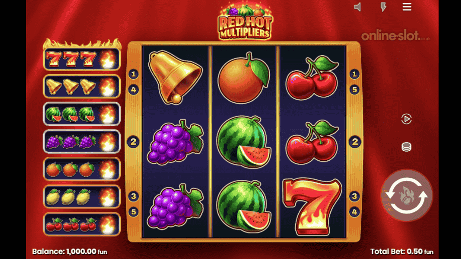red hot multipliers slot base game