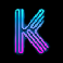 retro returns letter k symbol