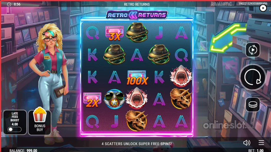 retro returns slot base game