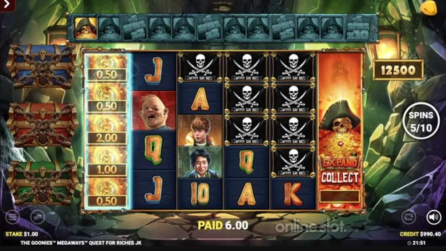 the goonies megaways quest for riches slot treasure spins