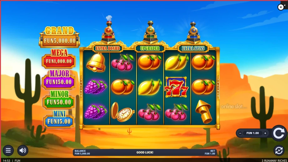 3 runaway riches slot base game
