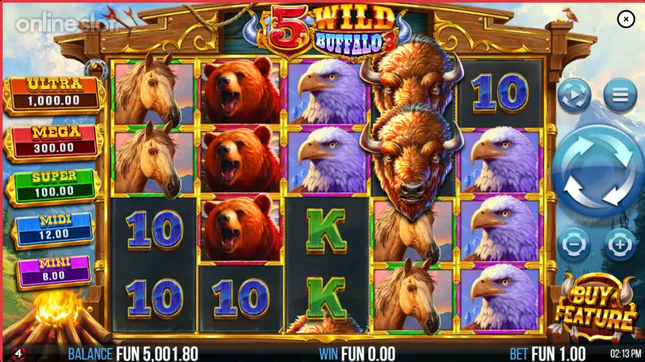 5 wild buffalo 3 slot base game