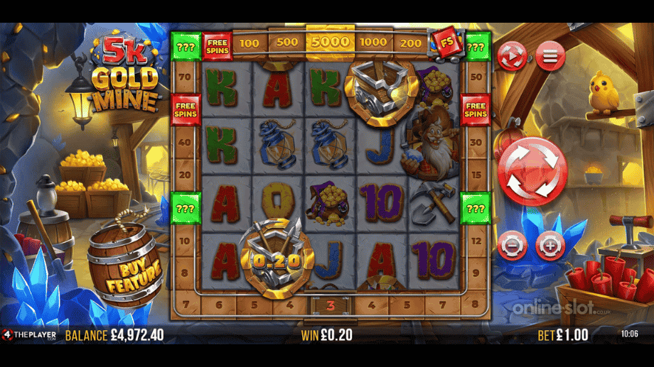 5k gold mine slot free spins
