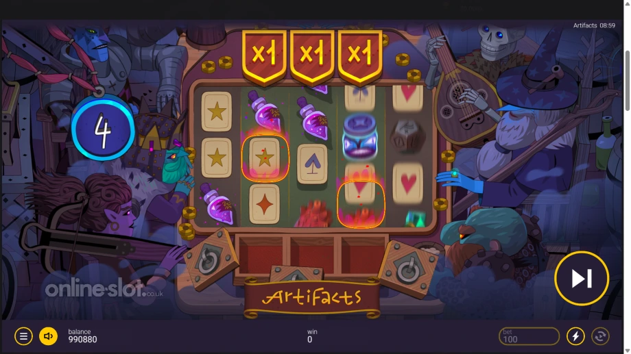 artifacts slot free spins