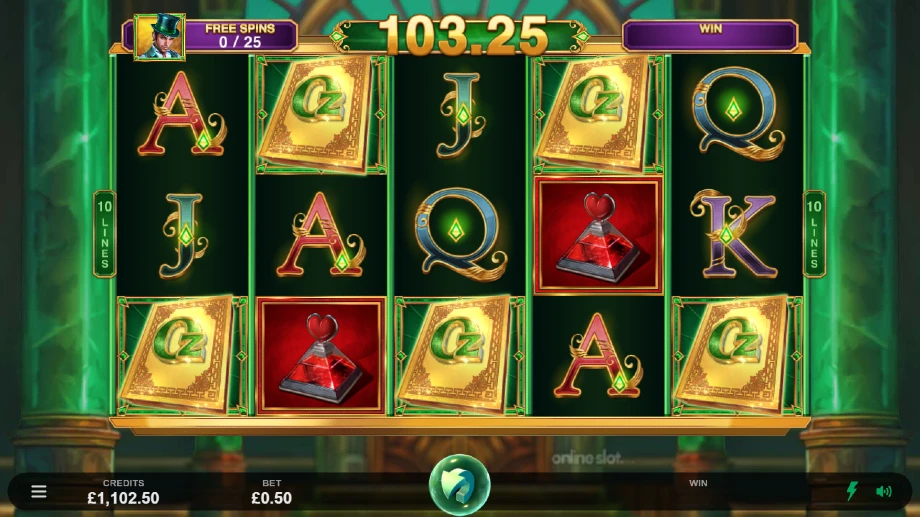 book of oz lock n spin slot free spins