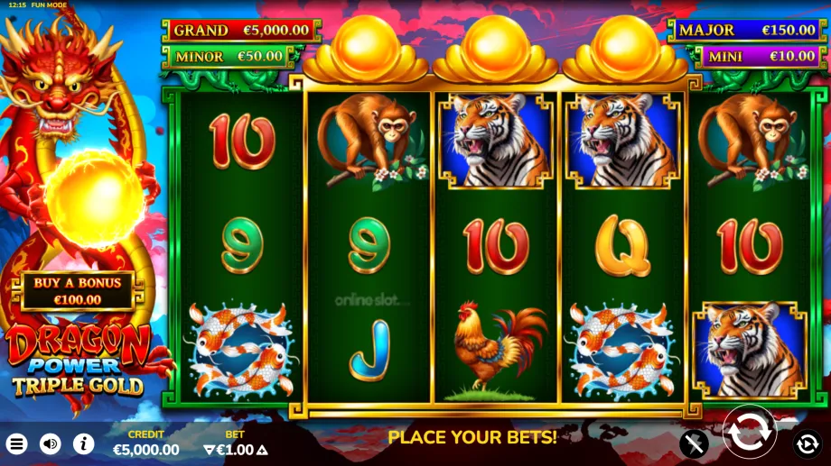 dragon power triple gold slot base game