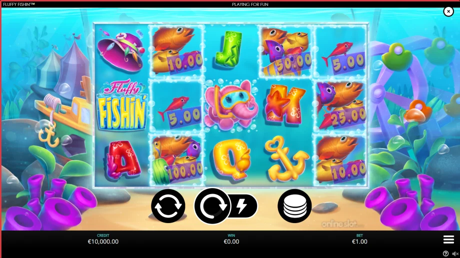 fluffy fishin slot base game
