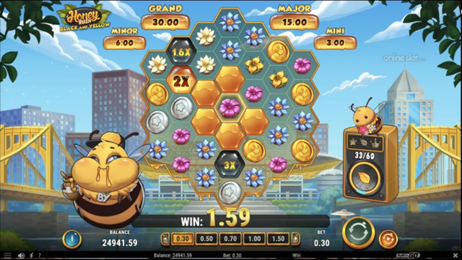honey rush black and yellow slot rush meter