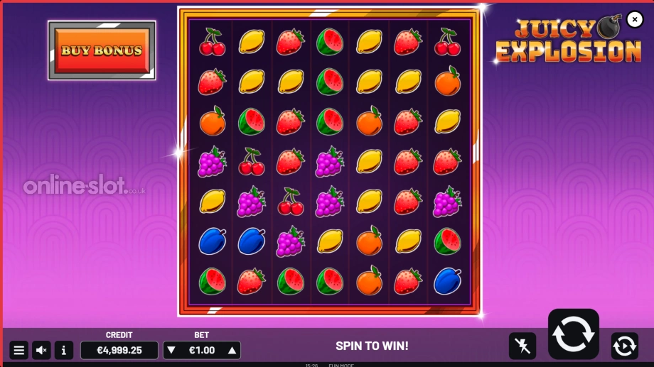 juicy explosion slot base game