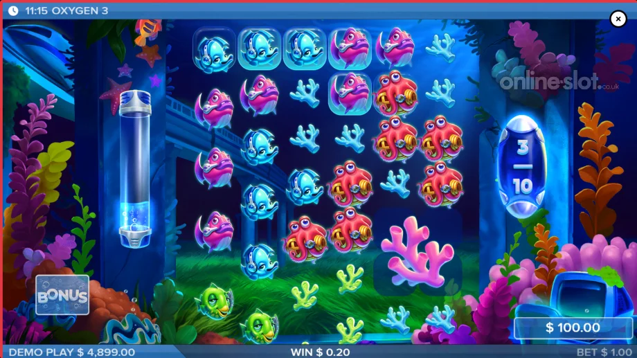 oxygen 3 slot free spins