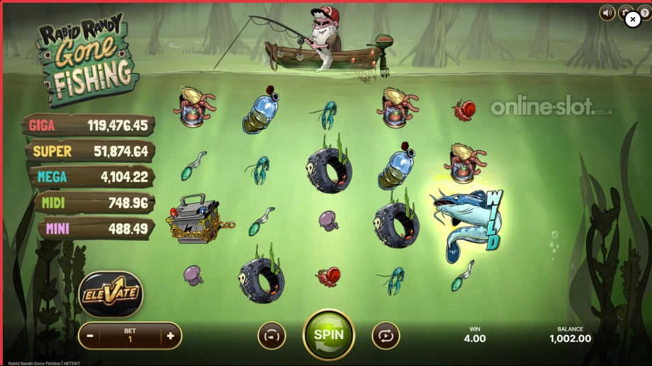 rabid randy gone fishing slot base game