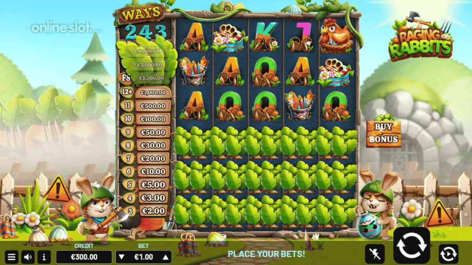 raging rabbit slot base game
