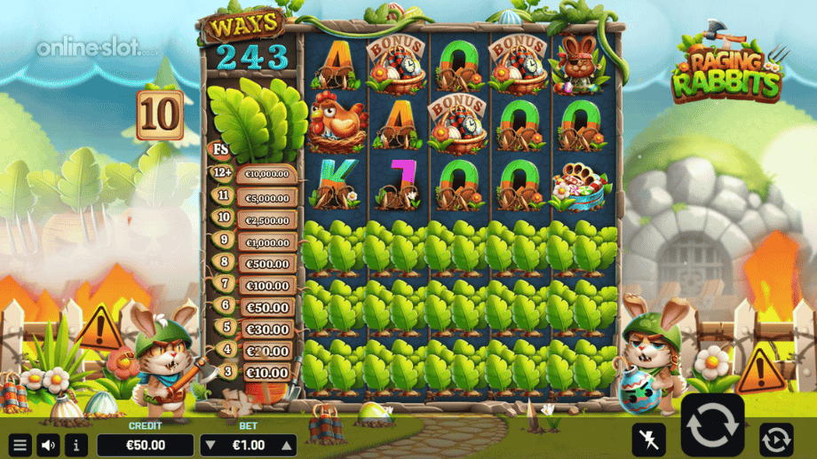 raging rabbit slot free spins