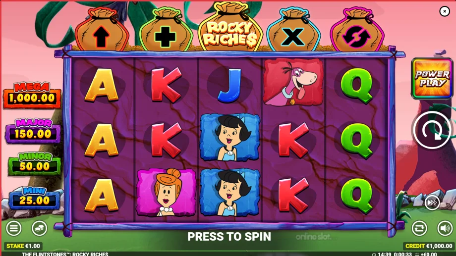 the flintstones rocky riches slot base game