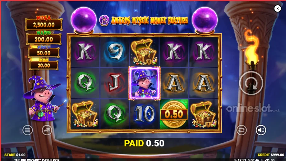 the pig wizard cash lock slot base game