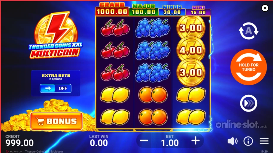 thunder coins xxl multicoin slot base game