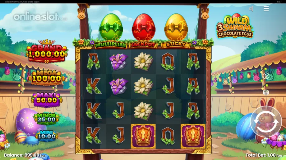 wild swarm 3 chocolate eggs slot base game
