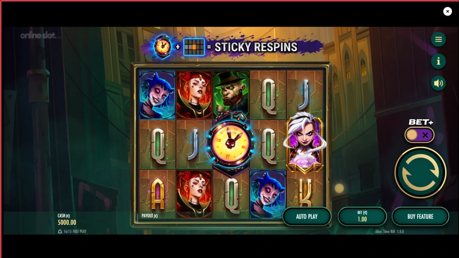 alice time rift slot base game