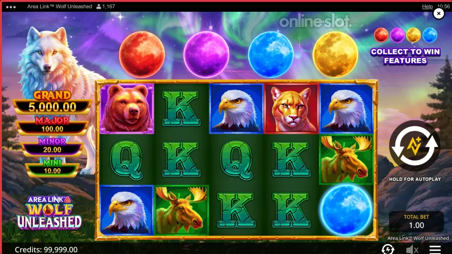 area link wolf unleashed slot base game