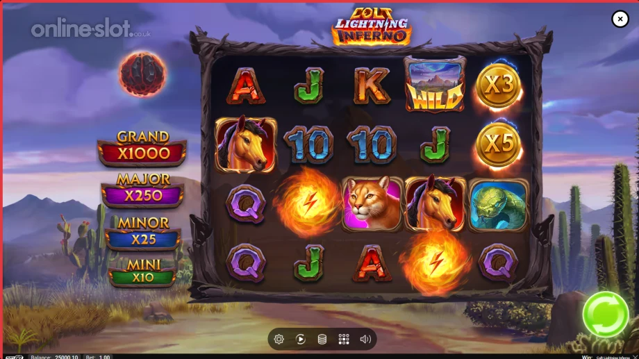 colt lightning inferno slot base game