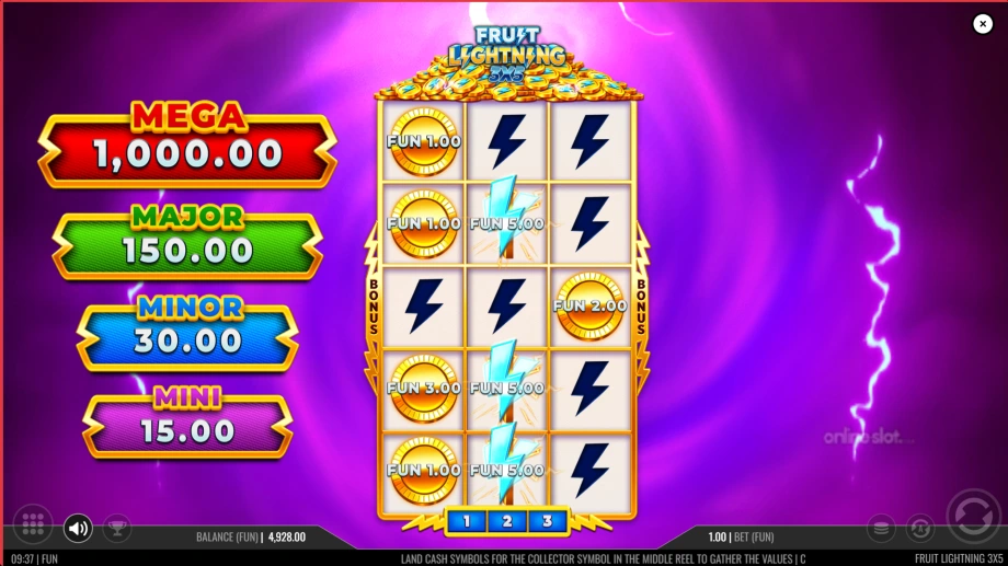 fruit lightning 3x5 slot respins