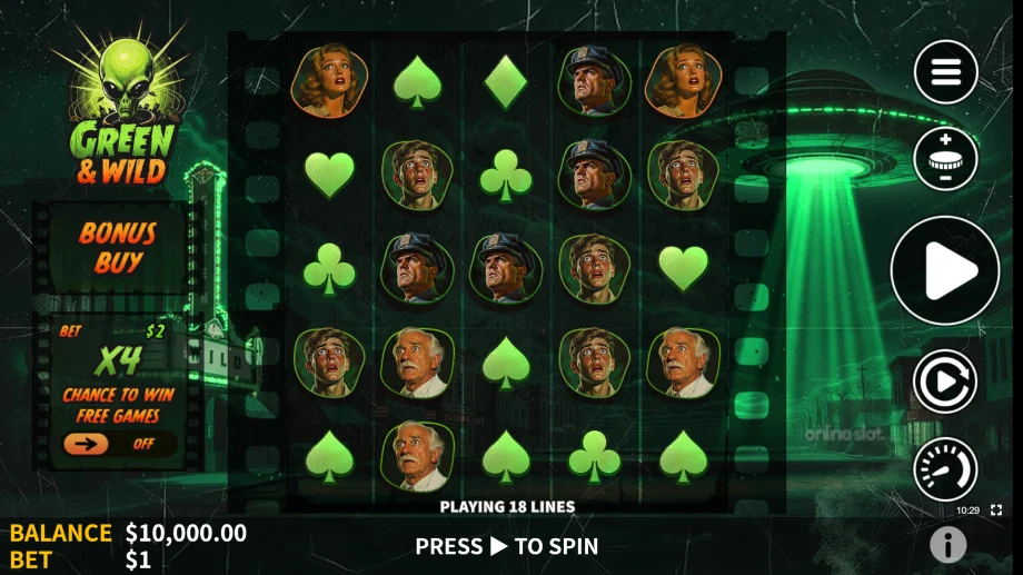 green wild slot base game