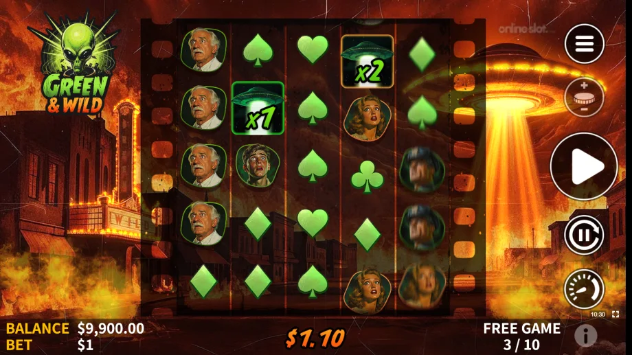 green wild slot free spins